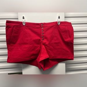 Red 6 Button 5 inch Short